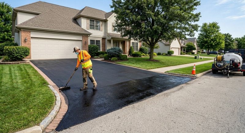 Hot Tar Driveway Sealing in Grand Rapids, MI